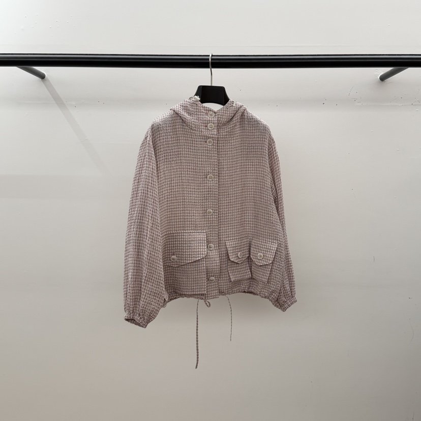 ID東大門代購女士新款26春夏真品推薦時尚熱賣夾克格子連帽ID夾克