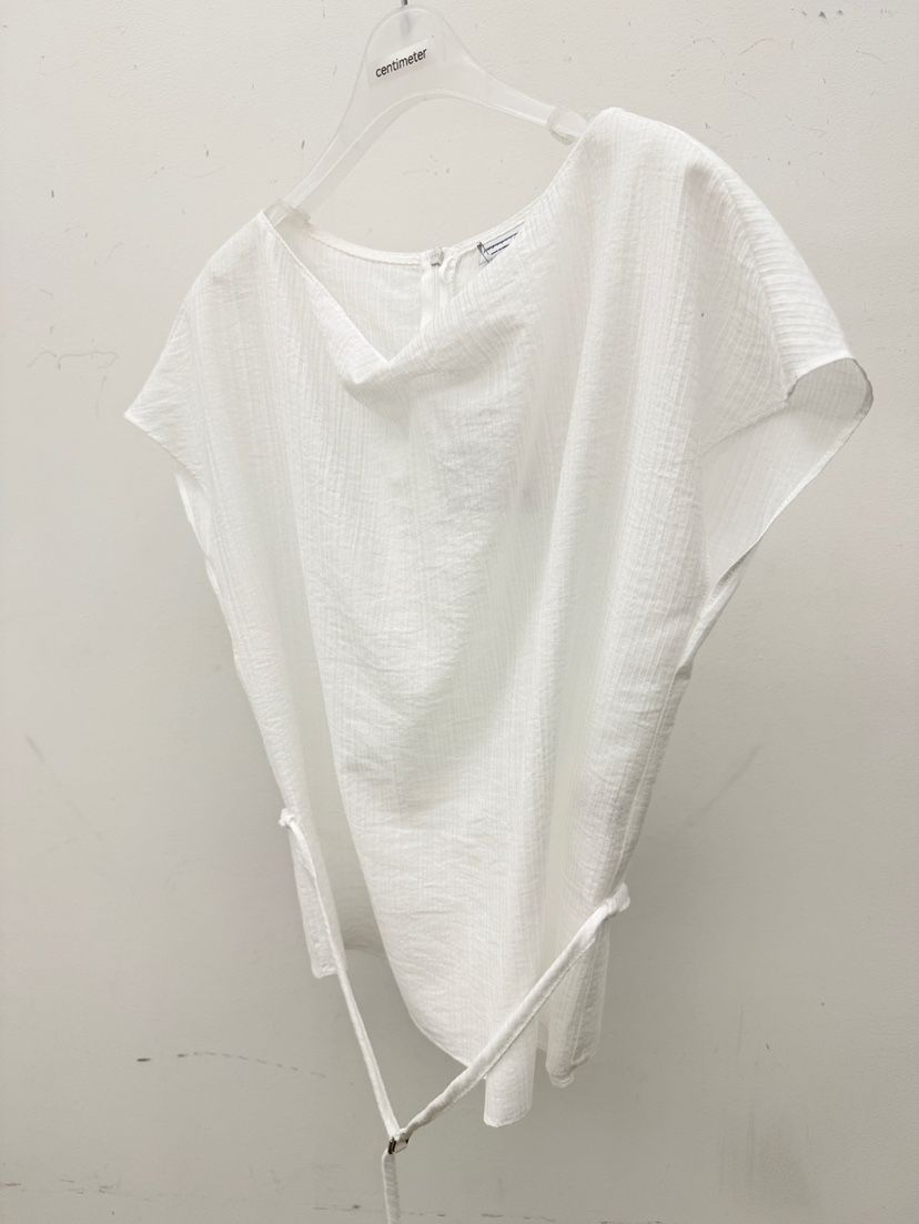 CM韓國東大門代購女士新品26春夏時尚休閑襯衫蕾絲衫含腰繩CM_centimeter襯衫/蕾絲衫