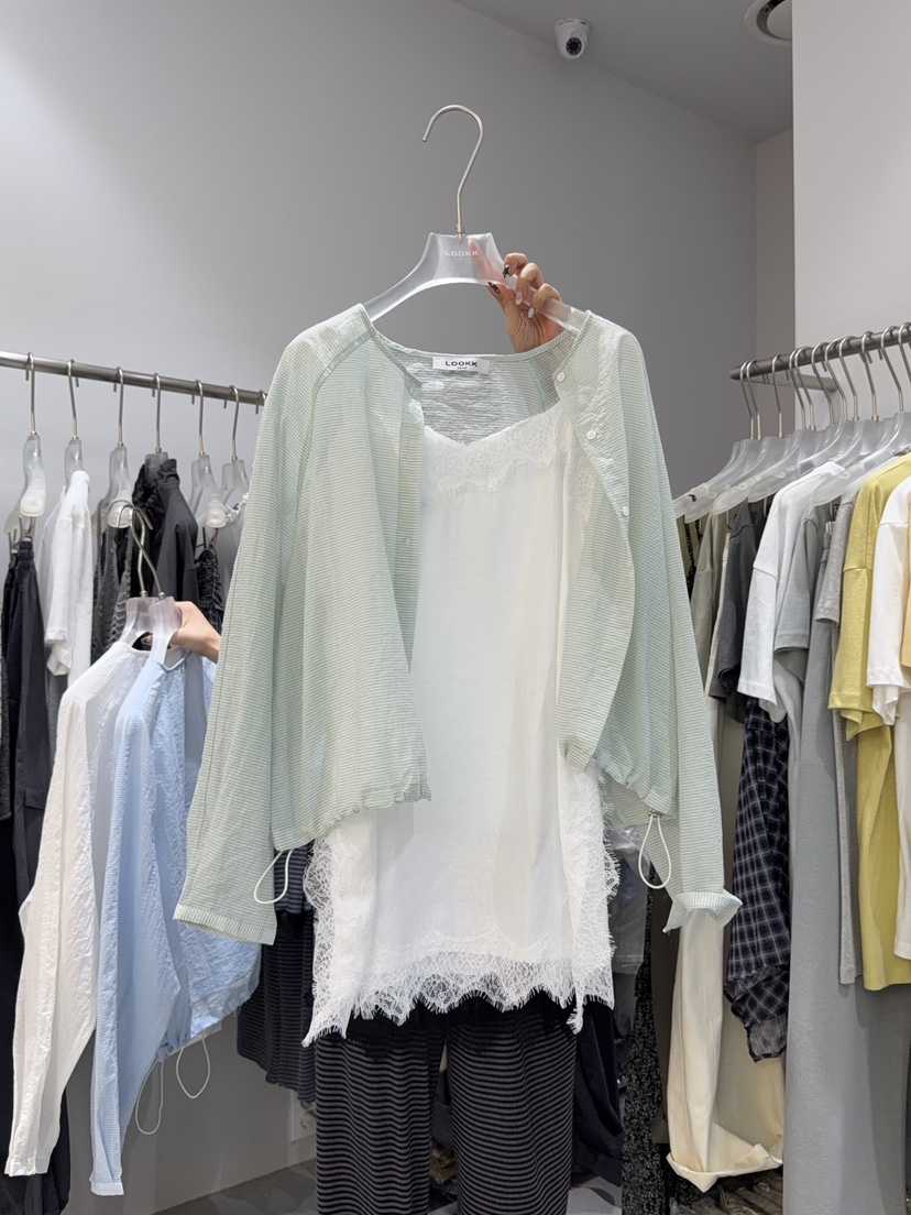 LOOKK/MIMME韓國代購女士新款26春夏襯衫蕾絲衫不含內搭LOOKK/MIMME襯衫/蕾絲衫