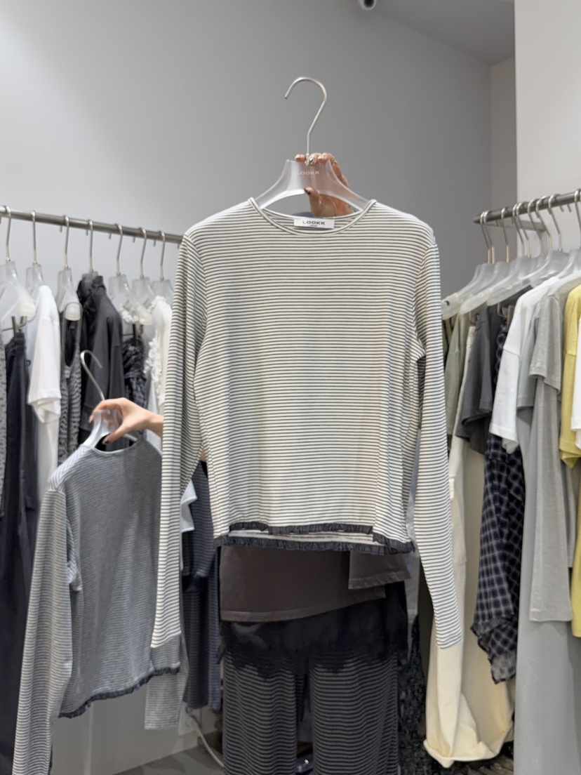 LOOKK/MIMME韓國代購女士新品休閑職業人氣26春夏長袖T恤LOOKK/MIMME長袖T恤