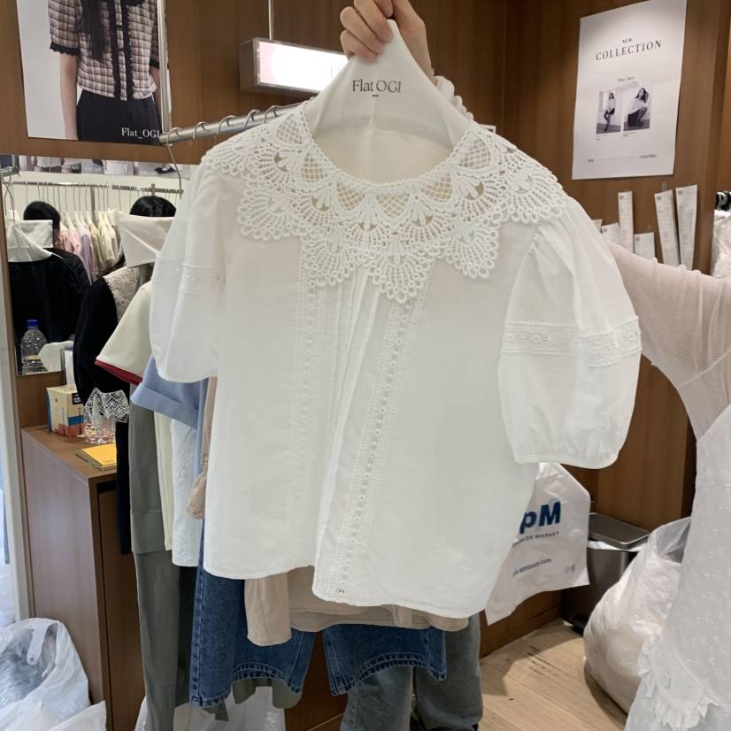 OGI韓國直郵女士新款推薦真品時尚人氣休閑職業襯衫蕾絲衫FLat OGI襯衫/蕾絲衫