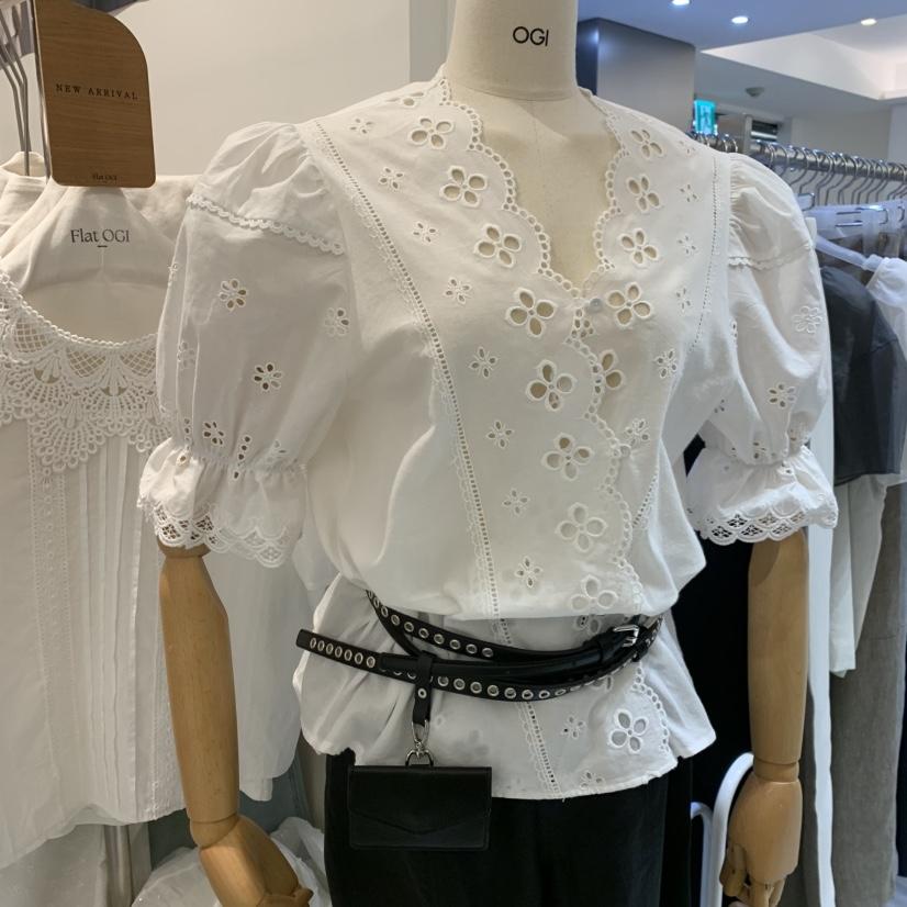 OGI東大門代購女裝新品人氣推薦休閑熱賣襯衫蕾絲衫不含腰帶FLat OGI襯衫/蕾絲衫