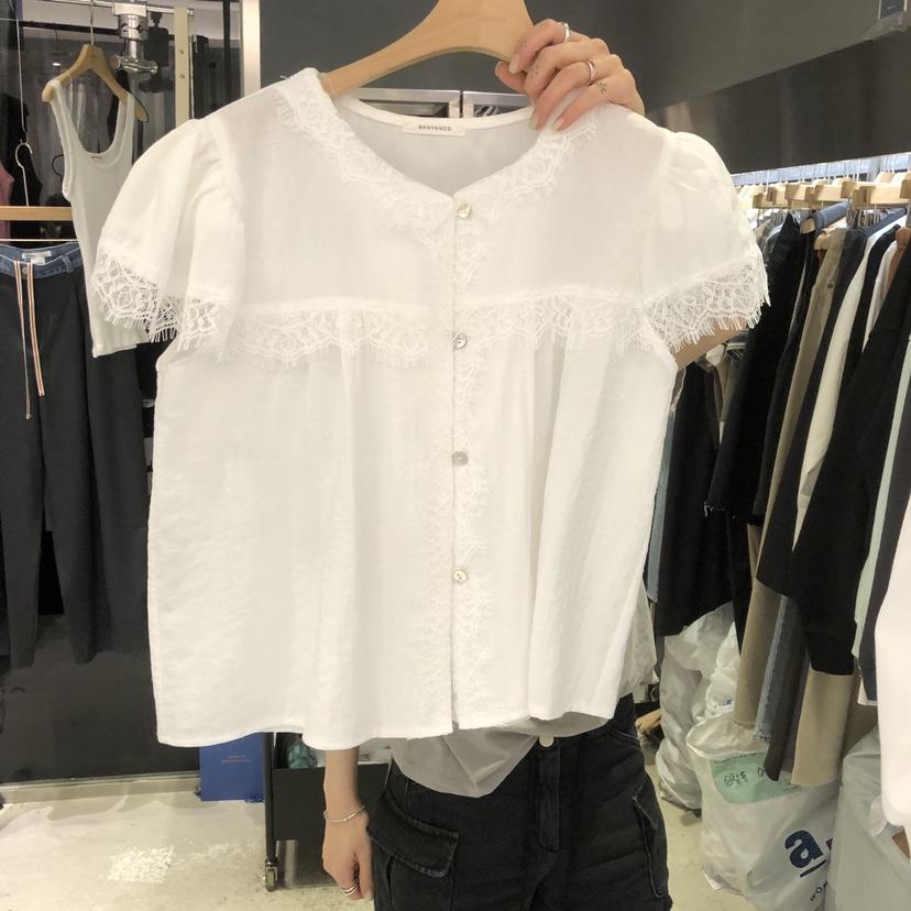 BANY ANCO韓國代購女士新款熱賣休閑襯衫蕾絲衫蕾絲開衫BANY ANCO襯衫/蕾絲衫