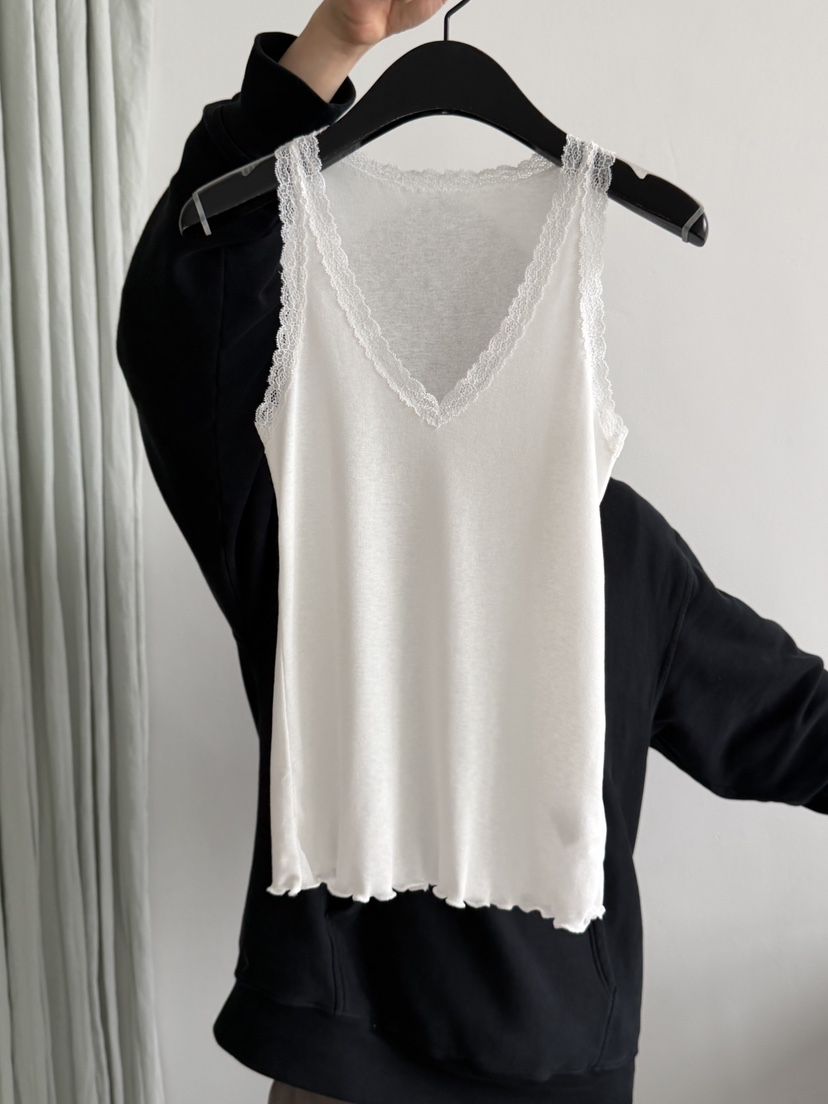 ARKIE/TAF韓國東大門代購女裝新品推薦人氣吊帶背心V領蕾絲ARKIE/TAF吊帶/背心