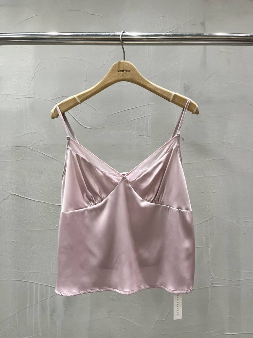 INSSENSE-A韓國東大門直郵女裝新品推薦吊帶背心紐扣緞面INSSENSE-A吊帶/背心