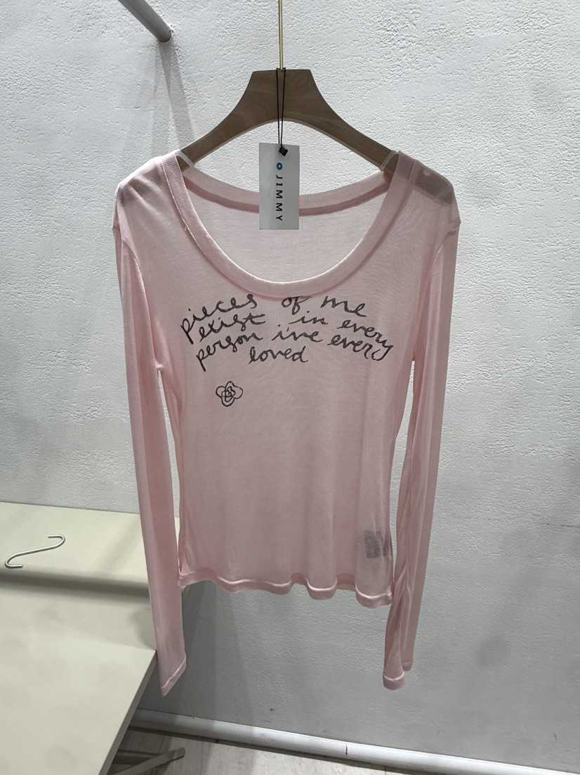 JIMMY韓國直郵實拍女士新款26春夏推薦休閑人氣長袖T恤透明JIMMY/REMAKE長袖T恤