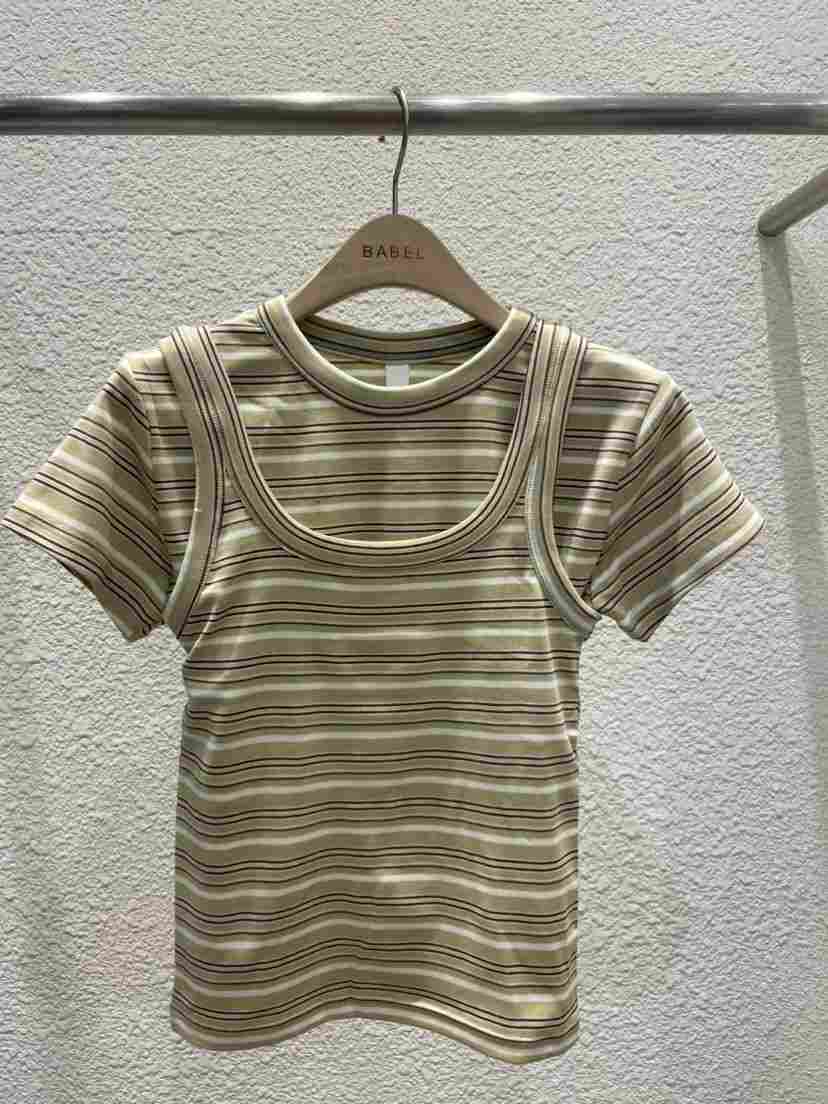 BABEL韓國直郵女裝新款熱賣休閑時尚人氣職業推薦T恤條紋BABELT恤