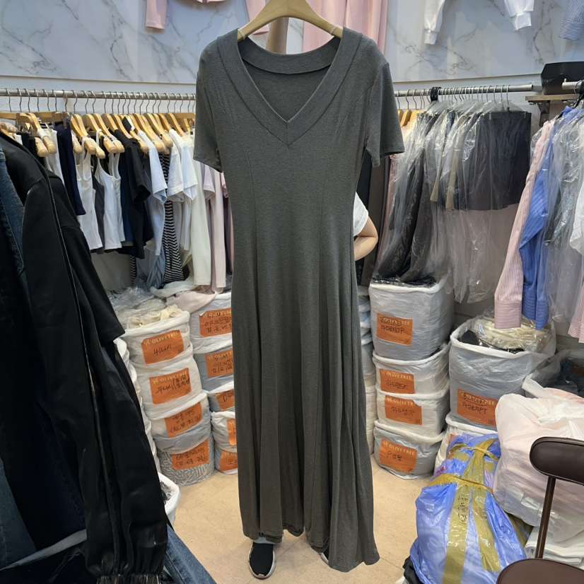 OLIVE TrEE韓國直郵女裝新品人氣職業休閑26春夏連衣裙V領OLIVE TrEE連衣裙