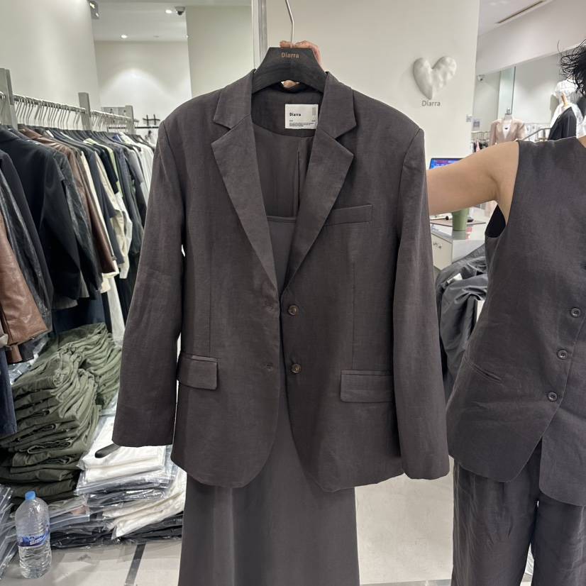 DIARRA韓國代購女裝新款推薦26春夏熱賣人氣休閑夾克亞麻DIARRA夾克