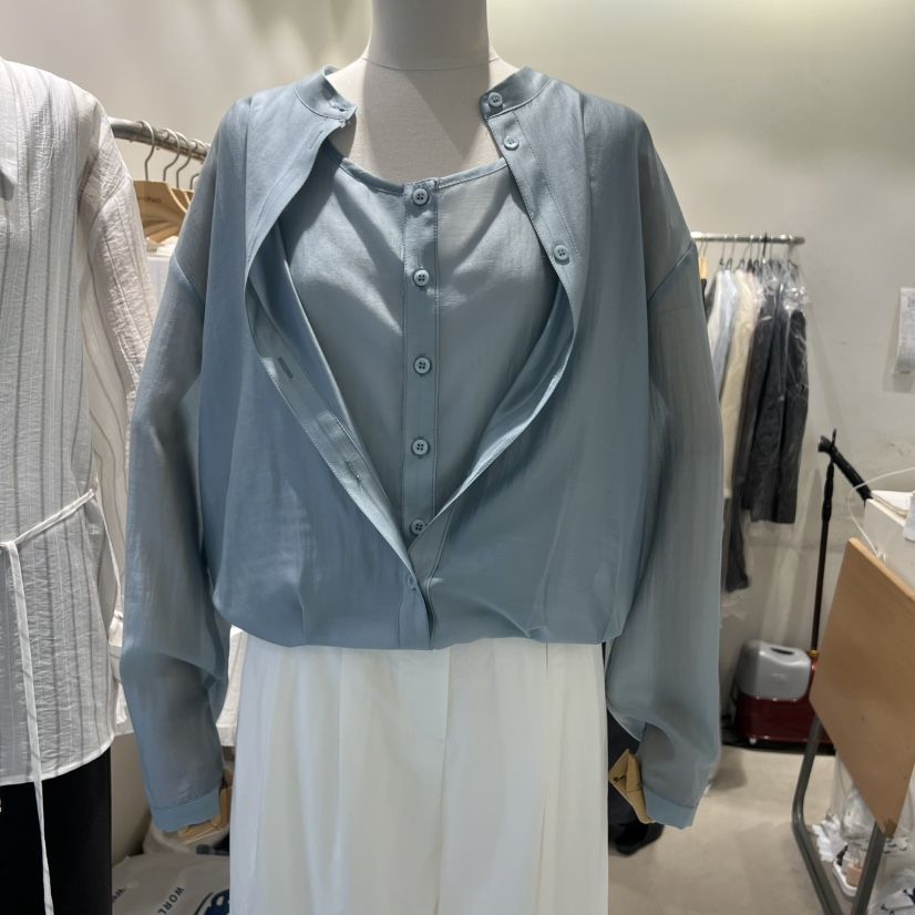 SENDTWO韓國代購女裝新品休閑推薦時尚熱賣襯衫蕾絲衫假兩件SENDTWO襯衫/蕾絲衫