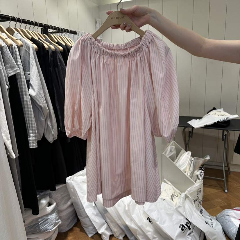 ARC韓國東大門代購女士新品推薦人氣職業休閑襯衫蕾絲衫露肩ARC EN CIEL襯衫/蕾絲衫