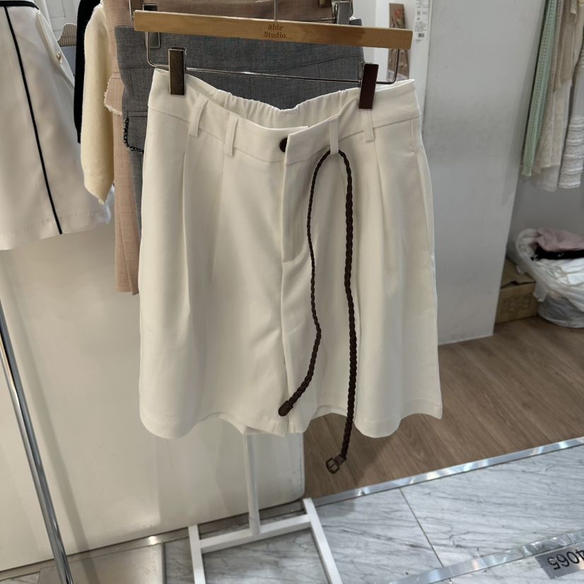 ABLESTUDIO韓國代購女士新品熱賣人氣26春夏短褲不含腰帶棉ABLESTUDIO短褲
