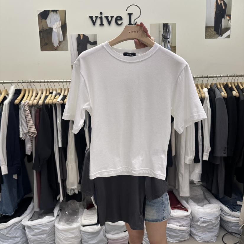 VIVEL韓國直郵女裝新品休閑人氣職業熱賣推薦T恤修身短款VIVELT恤