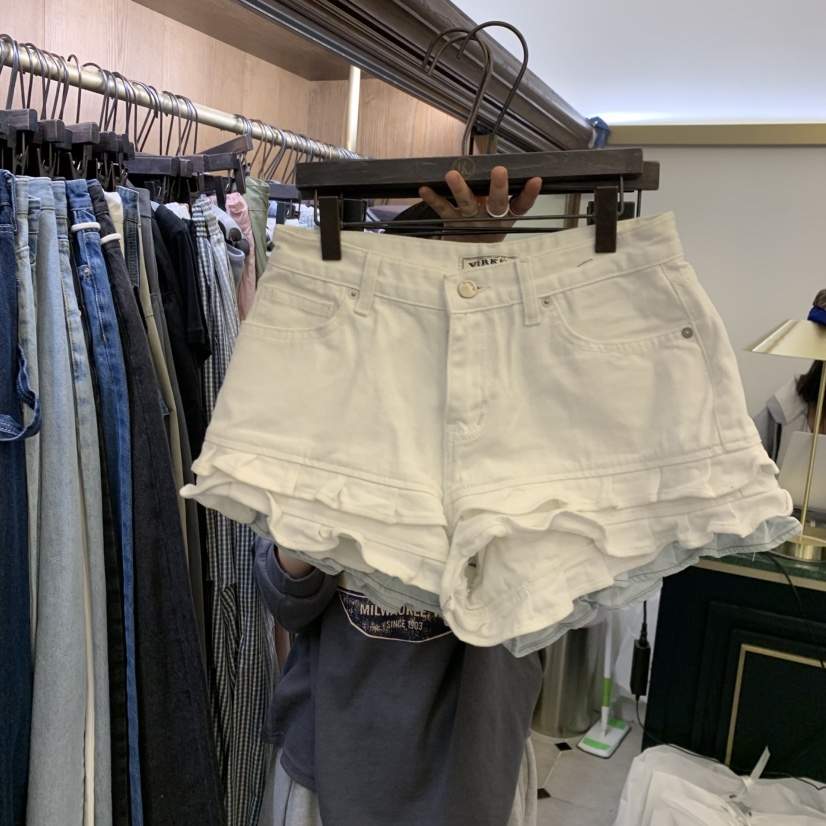 VIRKIN韓國直郵女裝新品職業推薦時尚休閑熱賣短褲荷葉邊VIRKIN短褲