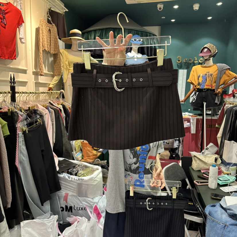 3COLOR韓國東大門直郵女裝新款人氣裙褲含腰帶Three color裙褲