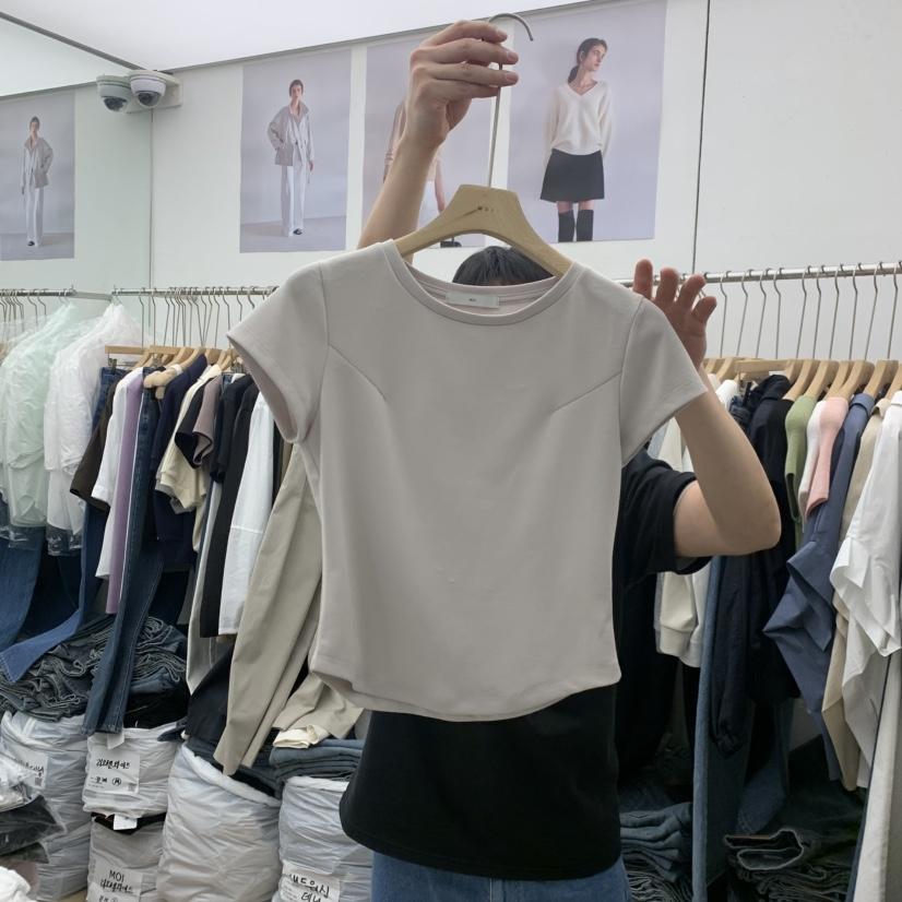 MOI-A韓國直郵女裝新品推薦休閑人氣時尚熱賣職業T恤圓領MOI-AT恤