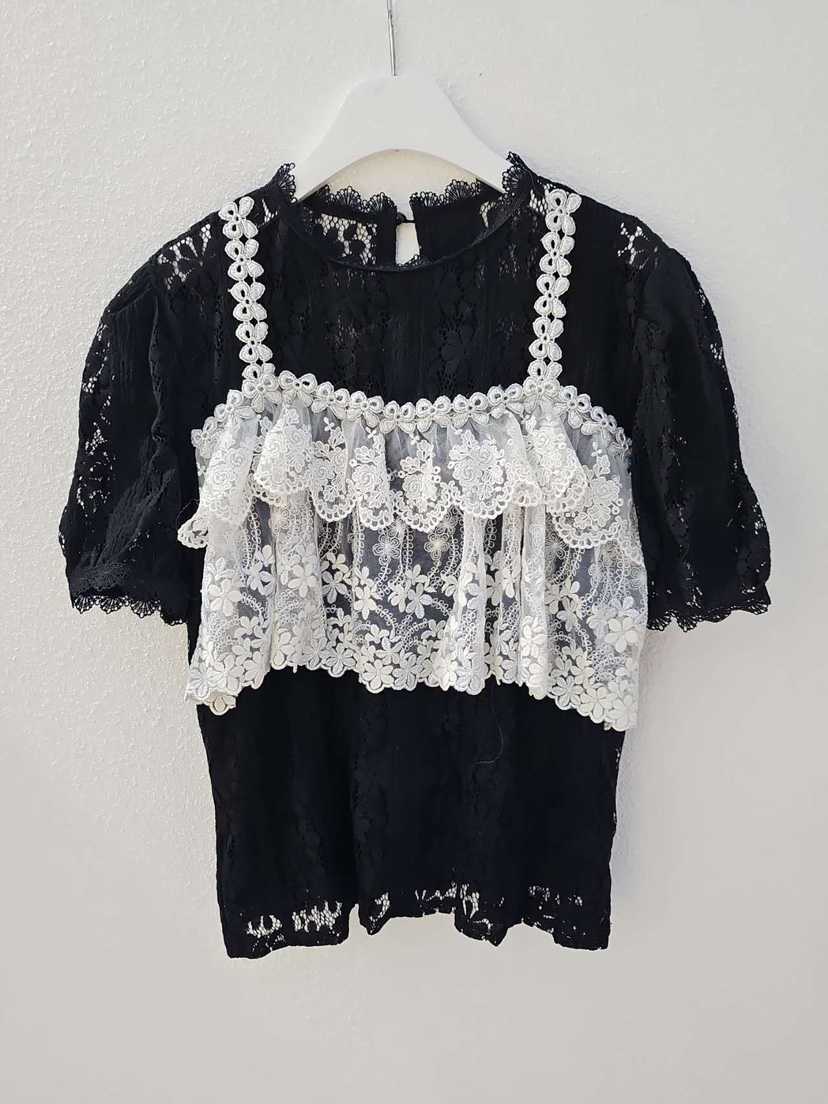 REDPIG韓國東大門直郵女裝新款職業襯衫蕾絲衫假兩件雙層Red Pig襯衫/蕾絲衫