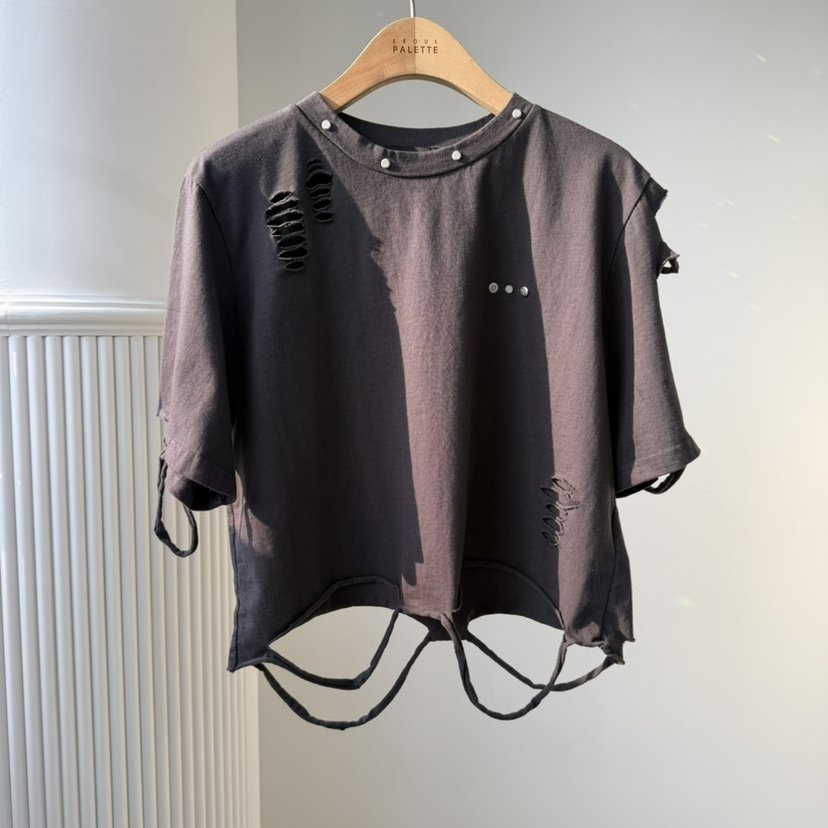 PALETTE-Q韓國代購女士新款26春夏推薦休閑時尚職業T恤復古PALETTE-QT恤