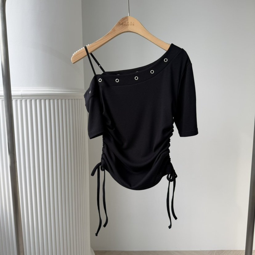 PALETTE-Q韓國東大門代購女士新款人氣推薦時尚T恤不對稱PALETTE-QT恤