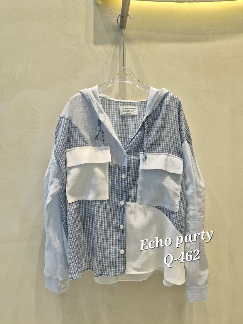 ECHOPARTY韓國東大門直郵女裝新款推薦人氣襯衫蕾絲衫連帽衫ECHOPARTY襯衫/蕾絲衫