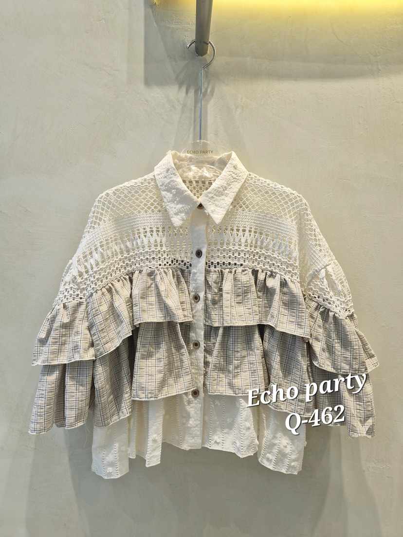 ECHOPARTY韓國東大門直郵女裝新款時尚推薦熱賣襯衫蕾絲衫ECHOPARTY襯衫/蕾絲衫