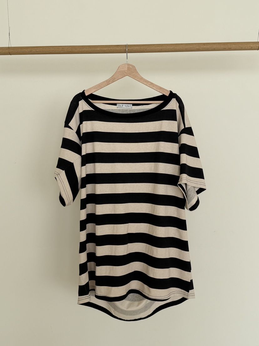 OURWAVE/OUR ROOM韓國東大門直郵女士新款推薦連衣裙條紋Our Wave/Our Room連衣裙