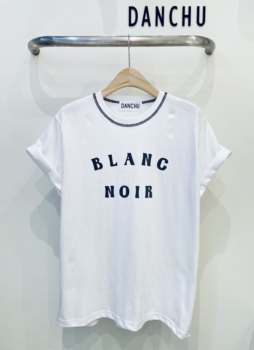 DANCHU韓國東大門直郵女士新款時尚26春夏熱賣休閑T恤撞色DANCHUT恤