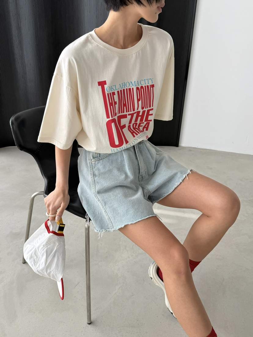 ANGLOG BEIGE韓國直郵實拍女裝新款時尚推薦休閑人氣T恤ANGLOG BEIGET恤