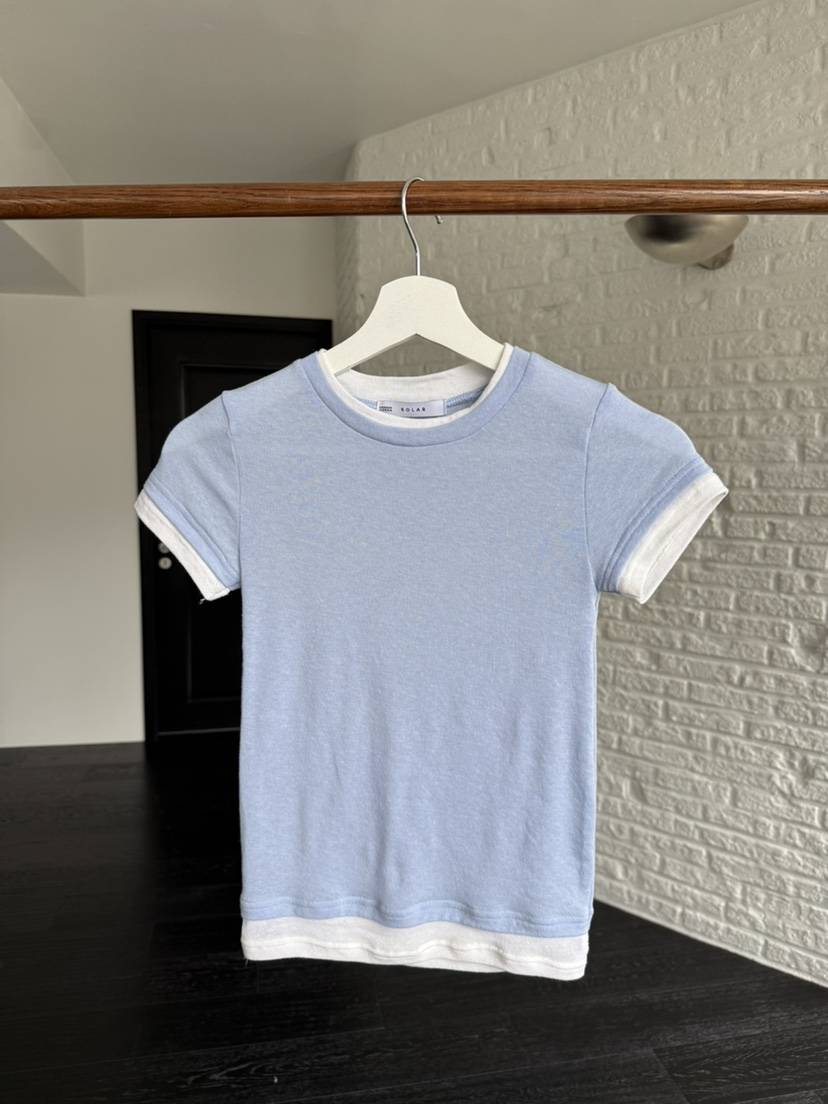 SOLAR韓國直郵實拍女士新款時尚人氣推薦職業休閑T恤撞色SOLART恤