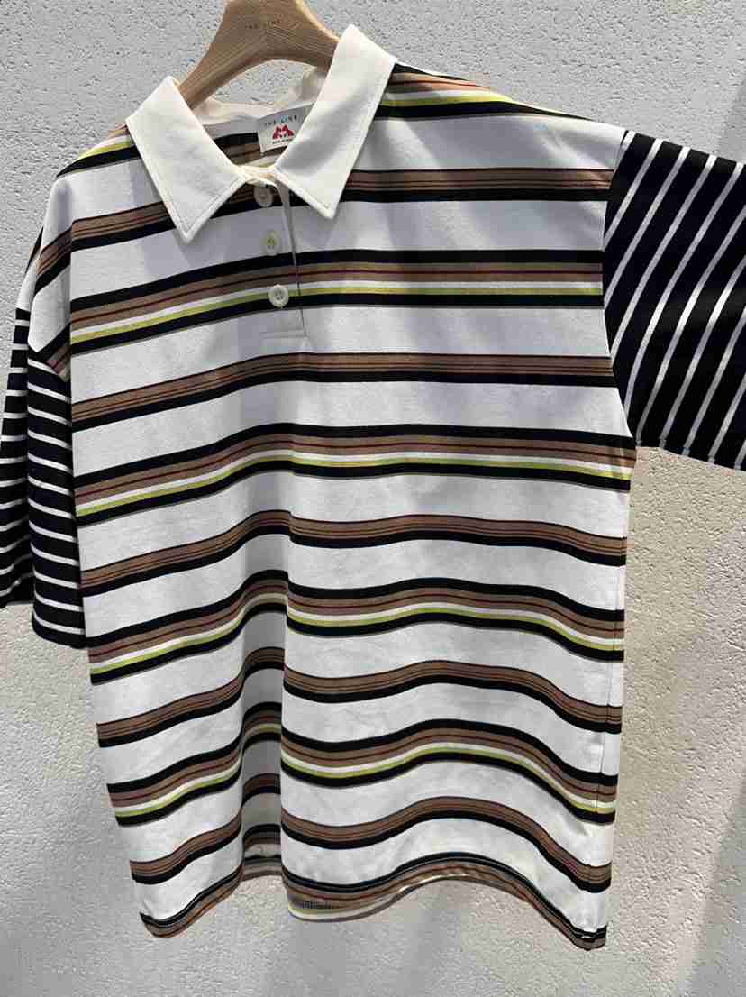 THE LINE-Q韓國代購女裝新品推薦26春夏休閑職業T恤條紋THE LINE-QT恤