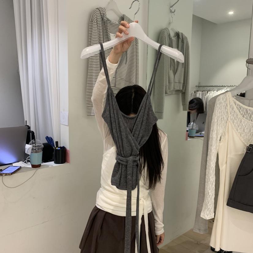 AUBE韓國代購女士新品26春夏人氣休閑時尚吊帶背心兩面穿AUBE吊帶/背心