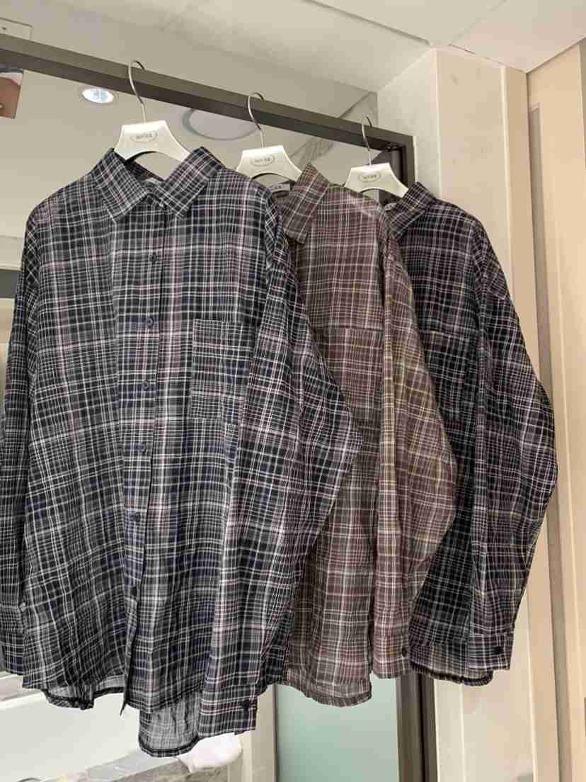 BADCALM韓國代購女裝新款休閑時尚人氣26春夏襯衫蕾絲衫格子BADCALM襯衫/蕾絲衫