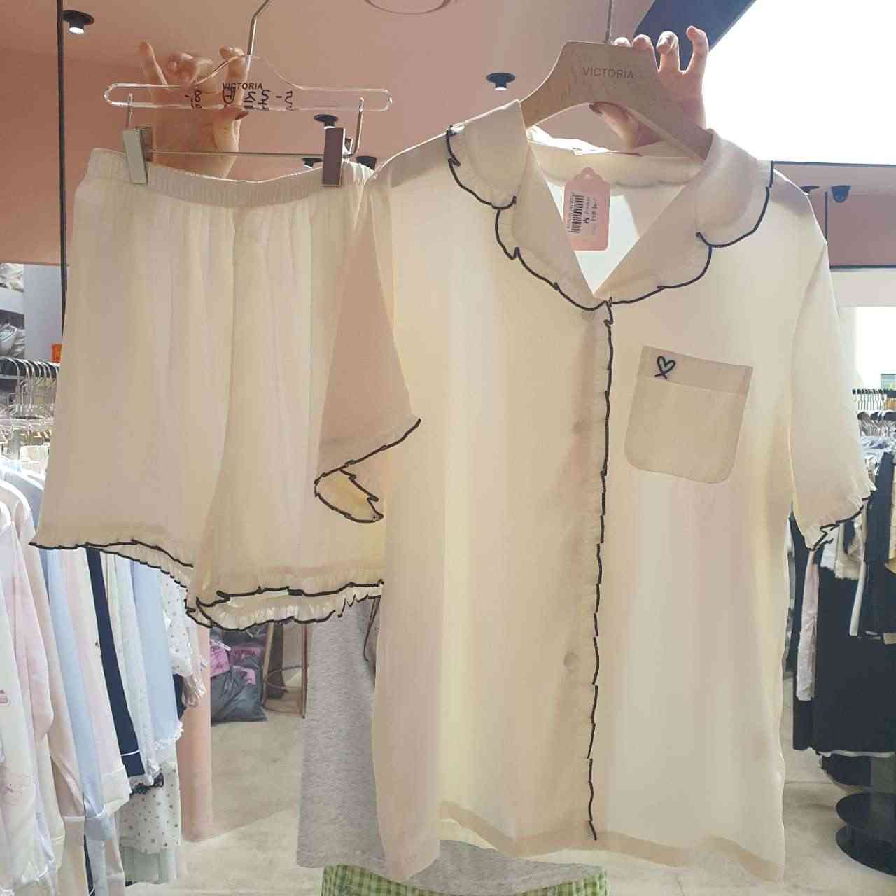 VICTORIA-P韓國直郵實拍女裝新款職業推薦睡衣兩件套套裝VICTORIA睡衣