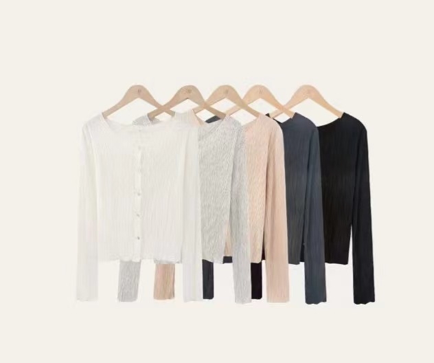 AFARRIER韓國代購女裝新款職業熱賣人氣休閑推薦長袖T恤褶裥AFARRIER長袖T恤