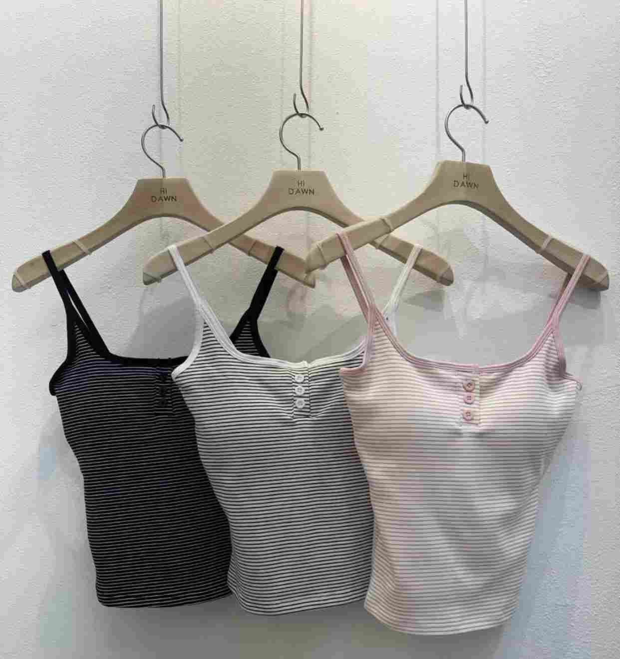 ATTIC韓國代購女士新款時尚26春夏休閑人氣職業吊帶背心條紋ATTIC吊帶/背心