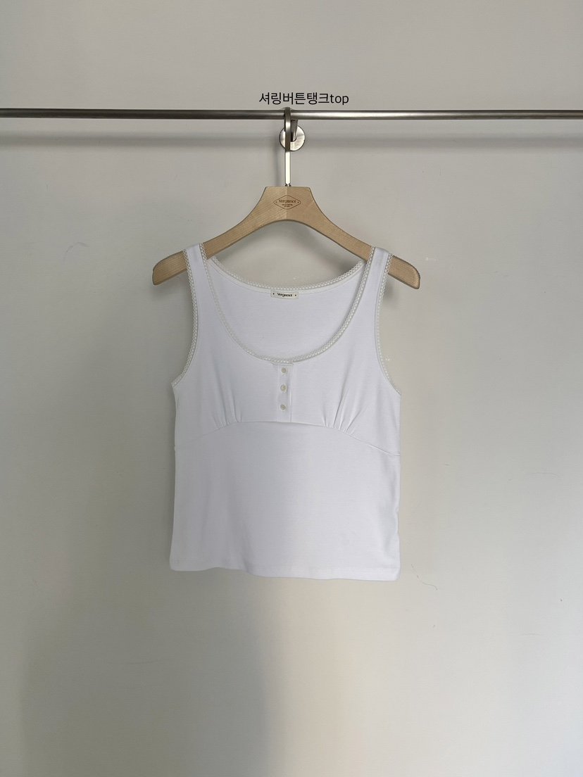 VERGAMOT韓國東大門直郵女士新品休閑推薦吊帶背心褶皺紐扣VERGAMOT吊帶/背心