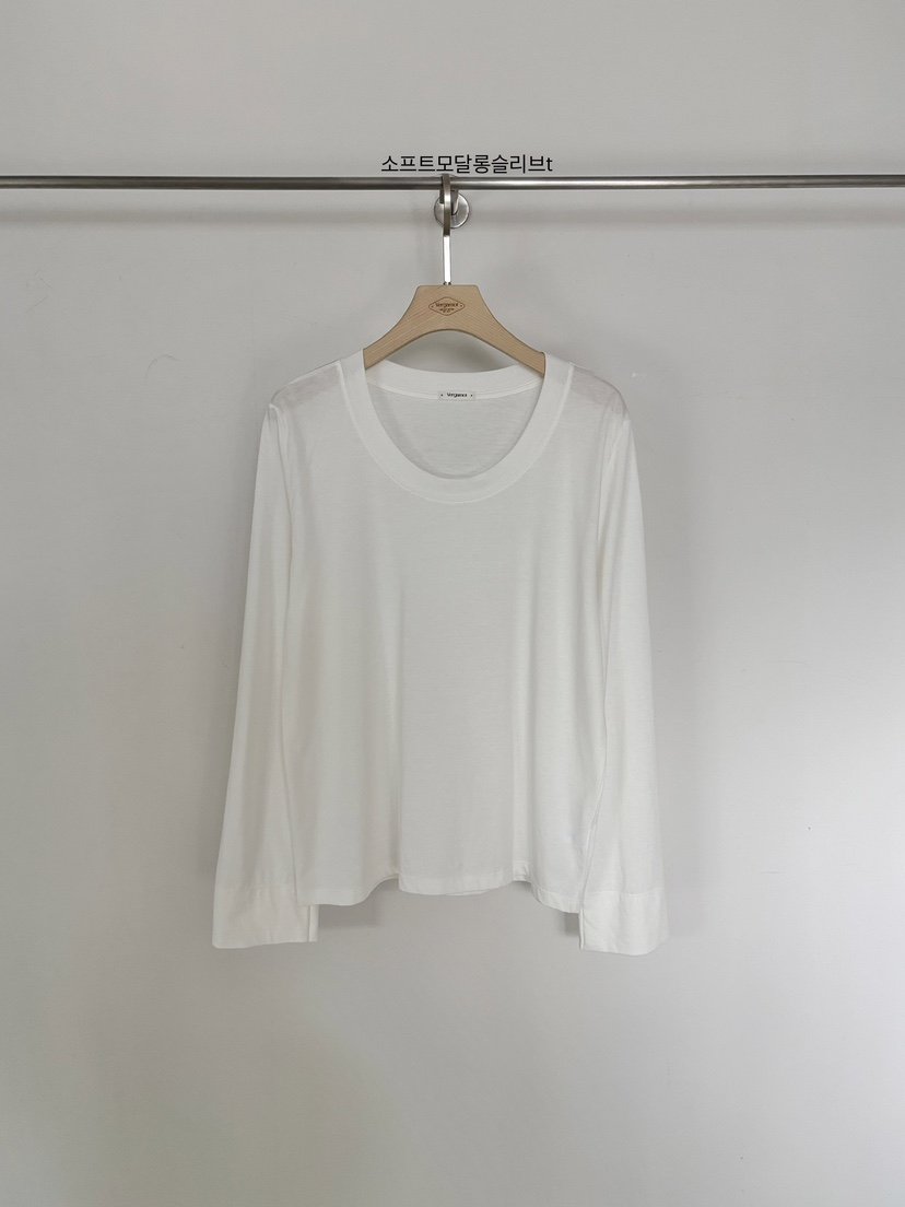 VERGAMOT韓國東大門代購女裝新款26春夏長袖T恤莫代爾柔軟VERGAMOT長袖T恤