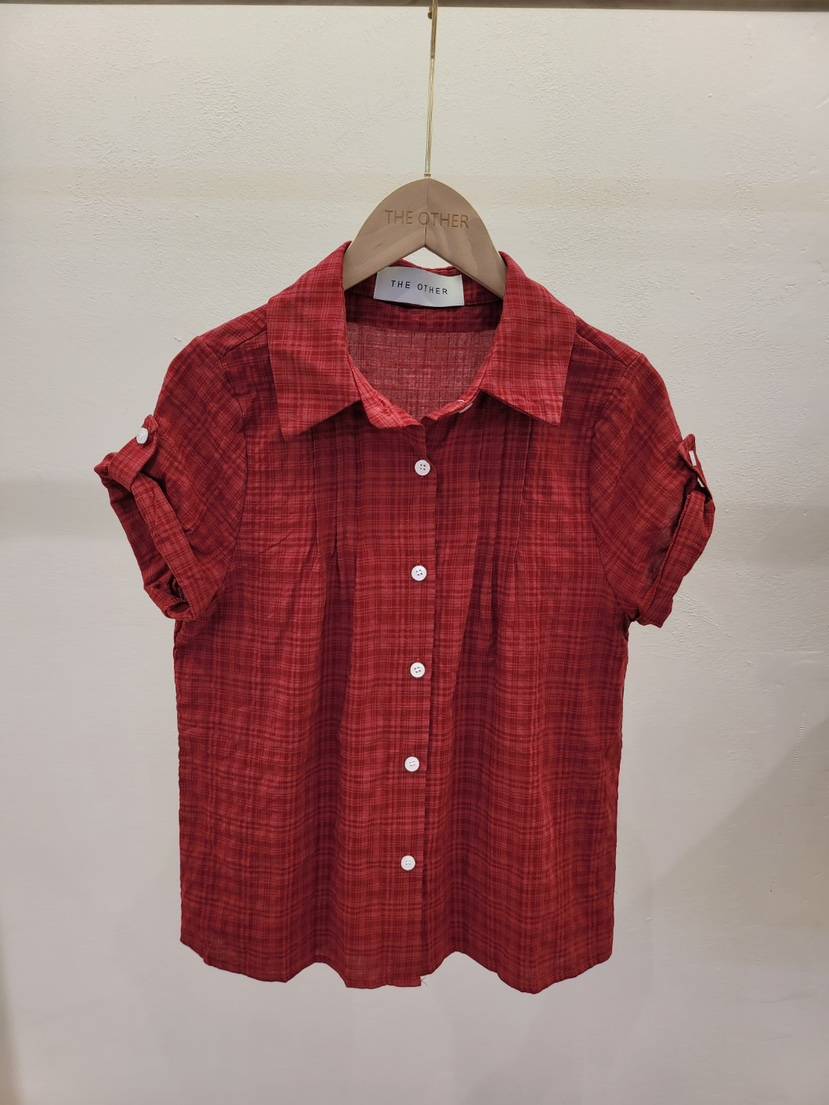 THE OTHER韓國直郵女士新款26春夏人氣熱賣襯衫蕾絲衫格子THE OTHER襯衫/蕾絲衫