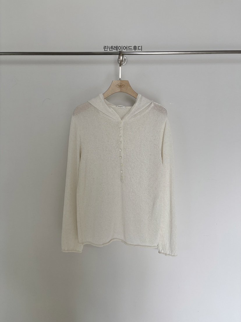 VERGAMOT韓國東大門直郵女裝新品熱賣26春夏針織衫連帽衫亞麻VERGAMOT針織衫