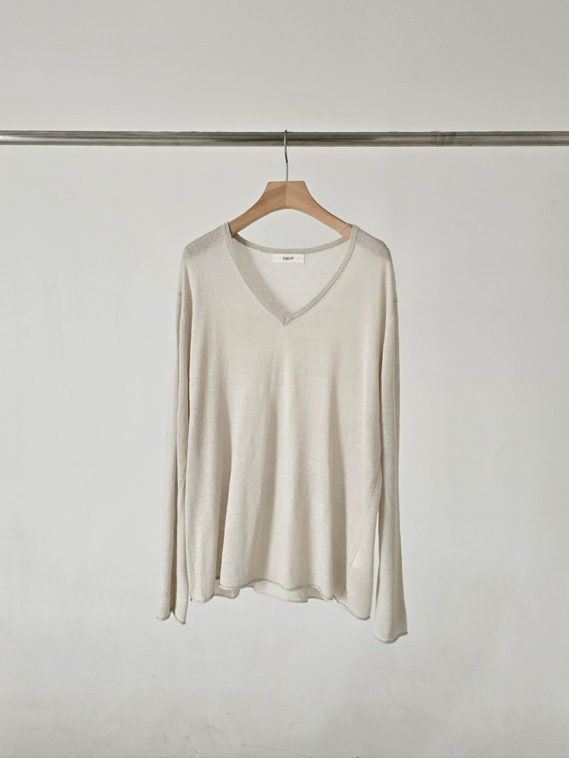 J SHOP韓國代購女裝新品休閑時尚熱賣推薦長袖T恤V領寬松J_SHOP長袖T恤