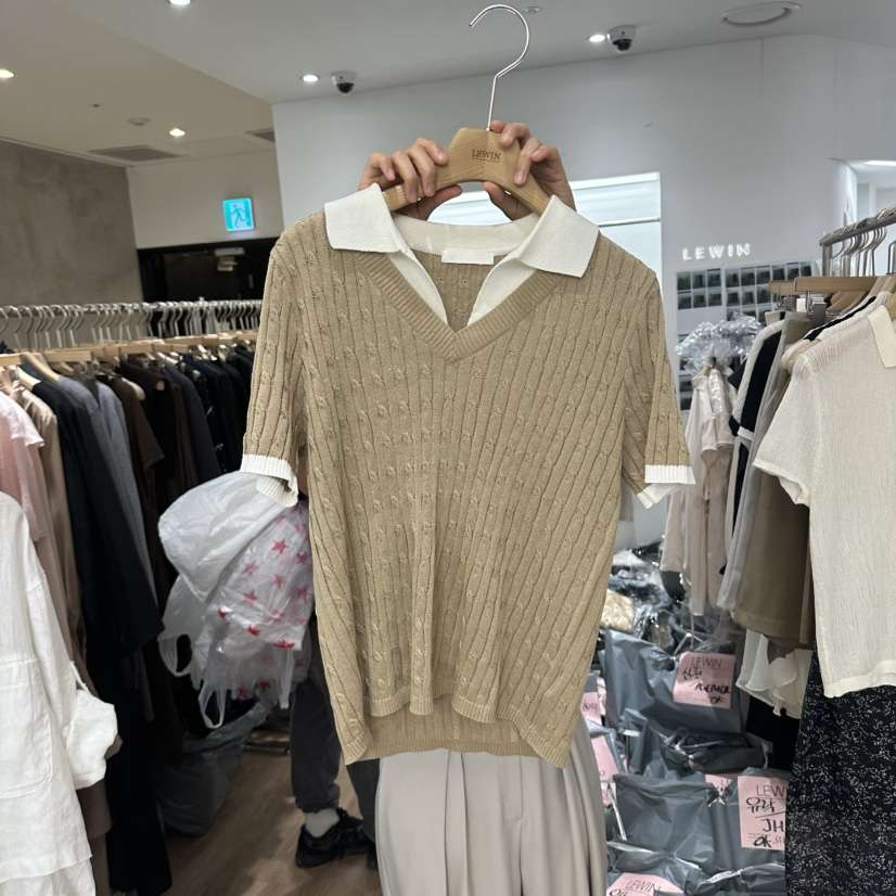 LEWIN韓國東大門直郵女裝新款推薦時尚26春夏人氣針織衫多層LEWIN針織衫