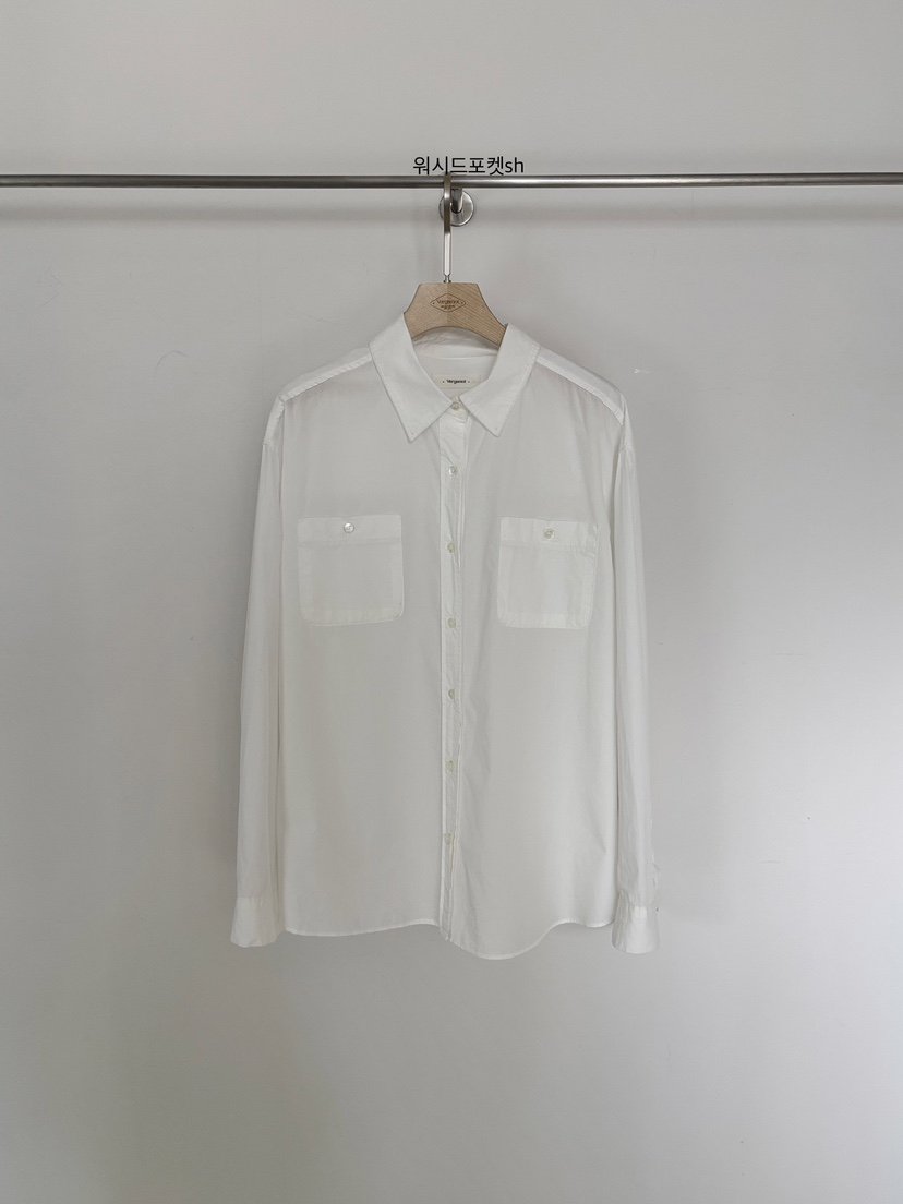 VERGAMOT韓國東大門代購女裝新品26春夏襯衫蕾絲衫口袋水洗VERGAMOT襯衫/蕾絲衫