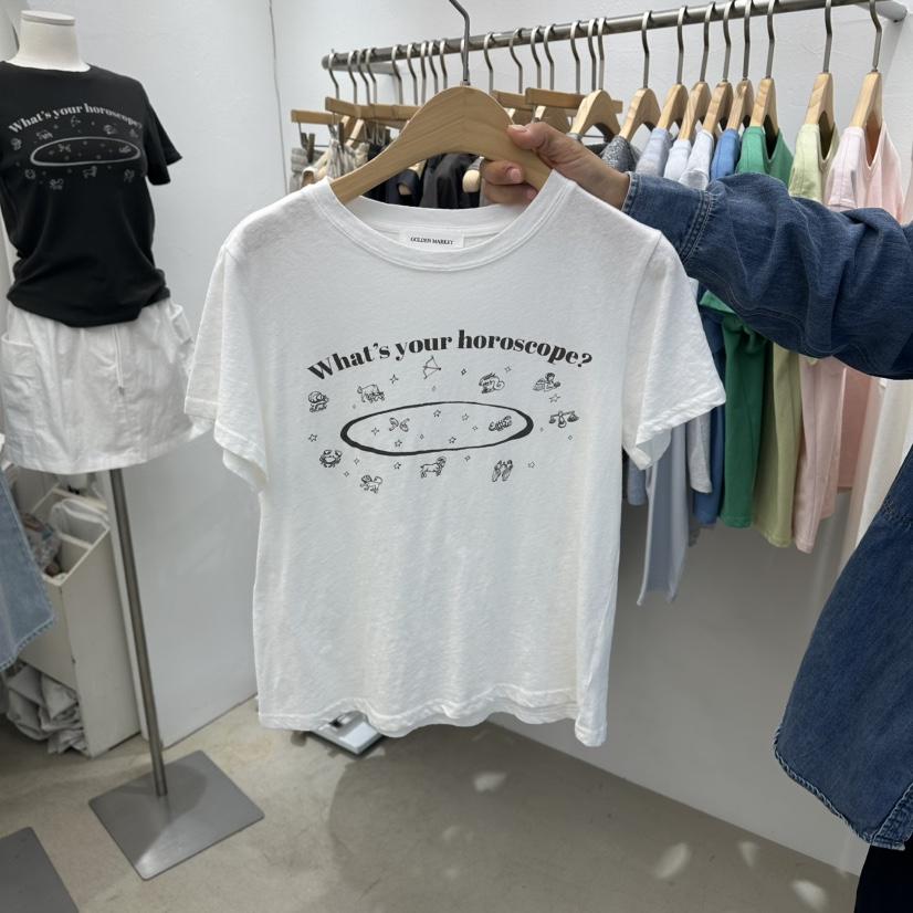 GOLDEN MARKET韓國直郵女裝新款26春夏職業時尚休閑T恤水洗GOLDEN MARKETT恤