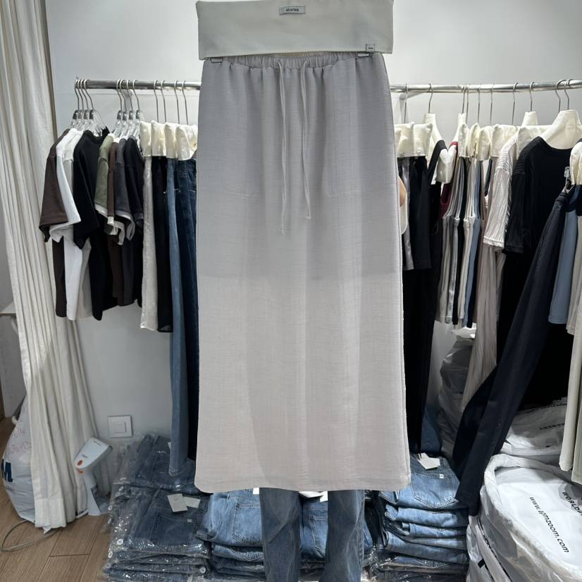 STORIES韓國直郵女士新品推薦熱賣職業人氣時尚長裙亞麻布STORIES長裙