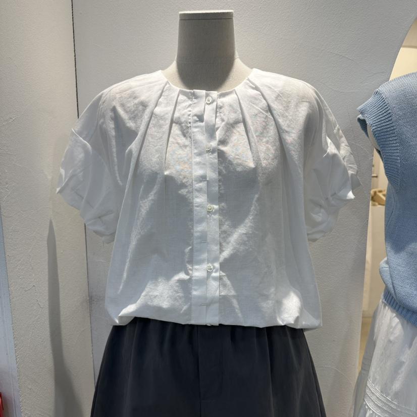 GOLDEN MARKET韓國東大門代購女裝新款26春夏襯衫蕾絲衫褶皺亞麻GOLDEN MARKET襯衫/蕾絲衫