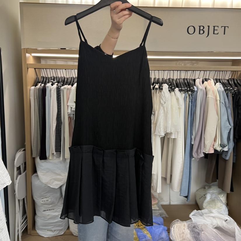 OBJET/LOVEUSU韓國東大門直郵女士新款人氣熱賣連衣裙褶皺OBJET/LOVEUSU連衣裙