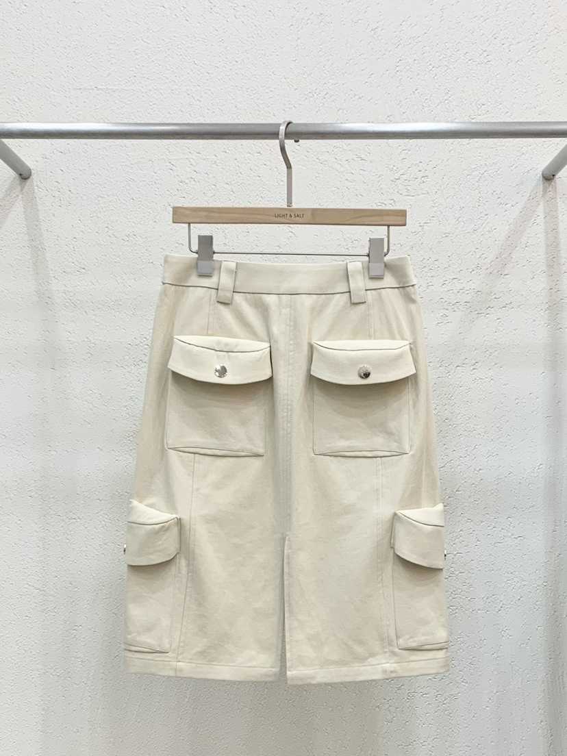 LIGHT AND SALT韓國直郵實拍女裝新品職業半身裙中短裙口袋LIGHT AND SALT半身裙/中短裙
