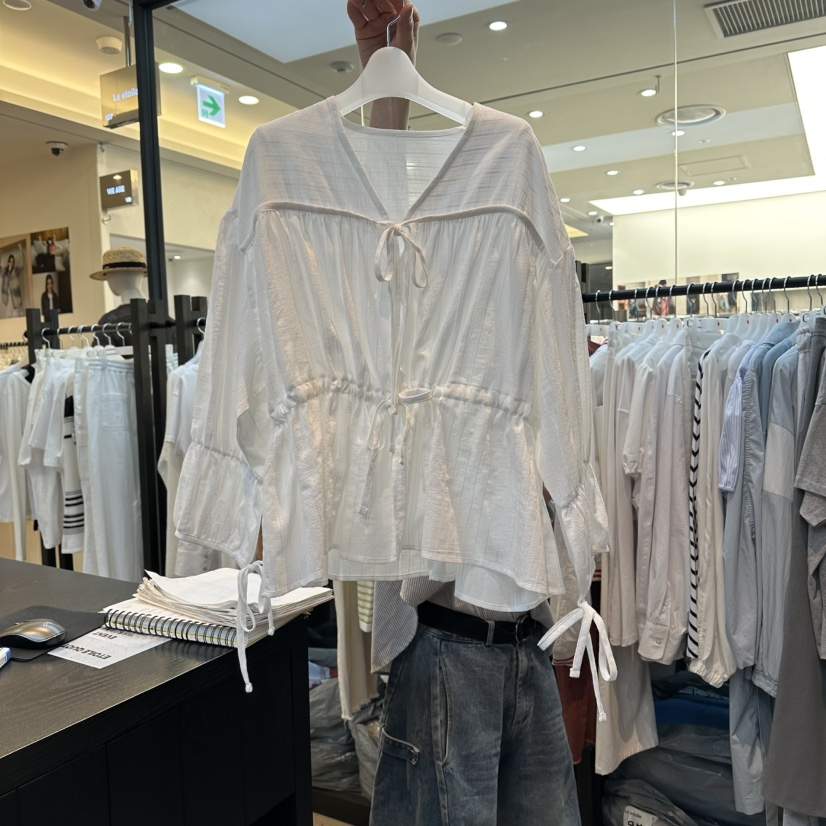 LE ETOILE韓國直郵實拍女士新款推薦人氣襯衫蕾絲衫褶皺Le etoile襯衫/蕾絲衫