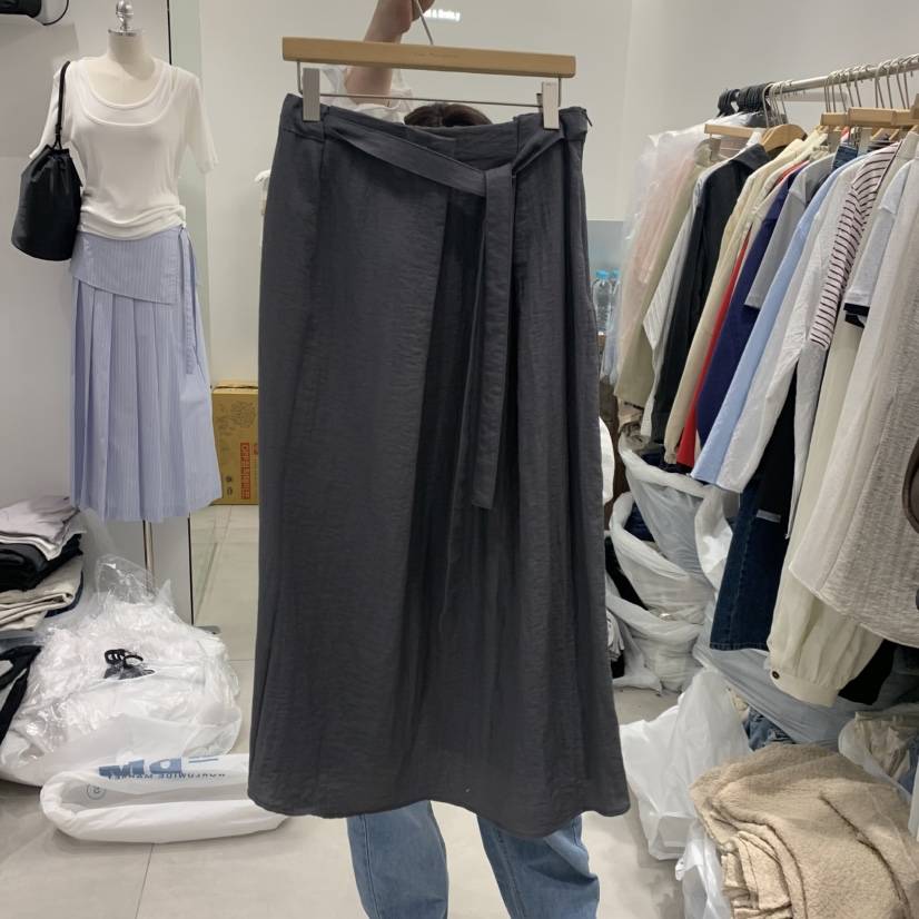 ANN MARGRET韓國東大門直郵女裝新款職業半身裙中短裙亞麻GRETA.Y半身裙/中短裙