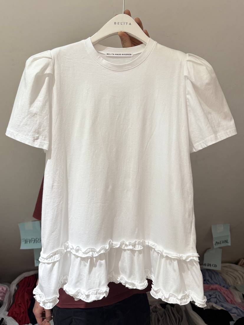 BELITA-L韓國直郵女士新款職業26春夏休閑熱賣T恤荷葉邊BELITA-LT恤